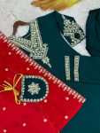 DESIGNER VICHITRA SILK EMBROIDERY AND SEQUENCE WORK TOP BOTTOM WITH DUPATTA PARTY WEAR WHOLESALE PRICE ETHNIC GARMENT (4)