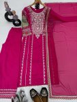 DESIGNER VICHITRA SILK EMBROIDERY SEQUENCE WORK TOP PALAZZO WITH DUPATTA PARROT FESTIVE WEAR WHOLESALE PRICE ETHNIC GARMENT (2)