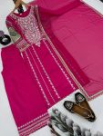 DESIGNER VICHITRA SILK EMBROIDERY SEQUENCE WORK TOP PALAZZO WITH DUPATTA PARROT FESTIVE WEAR WHOLESALE PRICE ETHNIC GARMENT (2)