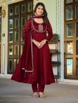 DESIGNER VICHITRA SILK EMBROIDERY WORK ANARKALI BOTTOM WITH DUPATTA FESTIVE WEAR WHOLESALE PRICE ETHNIC GARMENT (4)