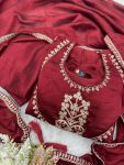DESIGNER VICHITRA SILK EMBROIDERY WORK ANARKALI BOTTOM WITH DUPATTA FESTIVE WEAR WHOLESALE PRICE ETHNIC GARMENT (4)