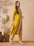 DESIGNER VISCOSE CHANDERI EMBROIDERY WORK TOP BOTTOM WITH DUPATTA FESTIVE WEAR WHOLESALE PRICE ETHNIC GARMENT (3)