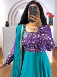 DESINGER CHINON EMBROIDERY THREAD WORK GOWN WITH DUPATTA FESTIVE WEAR WHOLESALE PRICE ETHNIC GARMENT (11)