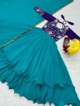 DESINGER CHINON EMBROIDERY THREAD WORK GOWN WITH DUPATTA FESTIVE WEAR WHOLESALE PRICE ETHNIC GARMENT (11)