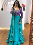 DESINGER CHINON EMBROIDERY THREAD WORK GOWN WITH DUPATTA FESTIVE WEAR WHOLESALE PRICE ETHNIC GARMENT (11)