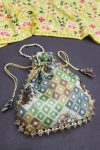 FACNY VISCOSE SILK WEAVING WITH PRINT WORK POTLI PURSE PISTA