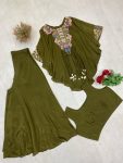 FANCY AIR TEX CHINON SEQUENCE EMBROIDERED WORK WITH KODI LATKAN WORK TOP BLOUSE WITH PALAZZO PARTY WEAR WHOLESALE PRICE ETHNIC GARMENT (3)