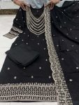 FANCY CHANDERI SILK EMBROIDERY SEQUENCE WORK TOP BOTTOM WITH DUPATTA PARTY WEAR WHOLESALE PRICE ETHNIC GARMENT (9)