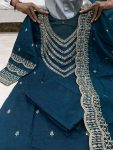 FANCY CHANDERI SILK EMBROIDERY SEQUENCE WORK TOP BOTTOM WITH DUPATTA PARTY WEAR WHOLESALE PRICE ETHNIC GARMENT (4)