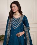 FANCY CHANDERI SILK EMBROIDERY SEQUENCE WORK TOP BOTTOM WITH DUPATTA PARTY WEAR WHOLESALE PRICE ETHNIC GARMENT (4)
