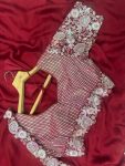 FANCY CHIFFON EMBROIDERY SEQUENCE WORK SAREE WITH UNSTITCHED BLOUSE PARTY WEAR WHOLESALE PRICE ETHNIC GARMENT (3)