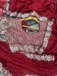 FANCY CHIFFON EMBROIDERY SEQUENCE WORK SAREE WITH UNSTITCHED BLOUSE PARTY WEAR WHOLESALE PRICE ETHNIC GARMENT (3)