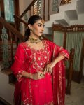 FANCY CHINION SILK EMBROIDERY WITH FANCY LACE BORDER WORK TOP SHARARA WITH DUPATTA FESTIVE WEAR WHOLESALE PRICE ETHNIC GARMENT (4)