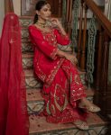 FANCY CHINION SILK EMBROIDERY WITH FANCY LACE BORDER WORK TOP SHARARA WITH DUPATTA FESTIVE WEAR WHOLESALE PRICE ETHNIC GARMENT (4)