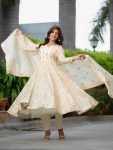 FANCY CHINNON SILK EMBROIDERY SEQUENCE WORK ANARKALI GOWN BOTTOM WITH DUPATTA PARTY WEAR WHOLESALE PRICE ETHNIC GARMENT (3)
