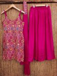 FANCY CHINON CHINON WITH EMBROIDERY WORK TOP PALAZZO WITH DUPATTA FESTIVE WEAR WHOLESALE PRICE ETHNIC GARMENT (18)