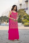 FANCY CHINON CHINON WITH EMBROIDERY WORK TOP PALAZZO WITH DUPATTA FESTIVE WEAR WHOLESALE PRICE ETHNIC GARMENT (18)