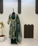 FANCY CHINON EMBROIDERY MIRROR WORK TOP TUBE TOP BOTTOM WITH DUPATTA PARTY WEAR WHOLESALE PRICE ETHNIC GARMENT (20)