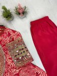 FANCY CHINON EMBROIDERY MIRROR WORK TOP TUBE TOP BOTTOM WITH DUPATTA PARTY WEAR WHOLESALE PRICE ETHNIC GARMENT (19)