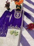 FANCY CHINON EMBROIDERY WITH THREAD AND SEQUENCE WORK TOP PALAZZO WITH DUPATTA FESTIVE WEAR WHOLESALE PRICE ETHNIC GARMENT (3)