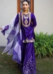 FANCY CHINON EMBROIDERY WITH THREAD AND SEQUENCE WORK TOP PALAZZO WITH DUPATTA PURPLE