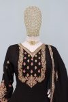 FANCY CHINON EMBROIDERY WORK ANARKALI GOWN WITH DUPATTA PARTY WEAR WHOLESALE PRICE ETHNIC GARMENT (7)