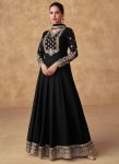 FANCY CHINON EMBROIDERY WORK ANARKALI GOWN WITH DUPATTA BLACK