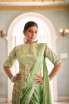 FANCY CHINON EMBROIDERY WORK READY TO WEAR SAREE WITH BANGLORY EMBROIDERY WORK STITCHED BLOUSE PARTY WEAR WHOLESALE PRICE ETHNIC GARMENT (14)