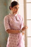 FANCY CHINON EMBROIDERY WORK READY TO WEAR SAREE WITH BANGLORY EMBROIDERY WORK STITCHED BLOUSE PARTY WEAR WHOLESALE PRICE ETHNIC GARMENT (6)