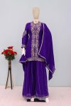 FANCY CHINON EMBROIDERY WORK TOP PALAZZO WITH DUPATTA FESTIVE WEAR WHOLESALE PRICE ETHNIC GARMENT (4)