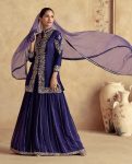 FANCY CHINON EMBROIDERY WORK TOP PALAZZO WITH DUPATTA FESTIVE WEAR WHOLESALE PRICE ETHNIC GARMENT (4)