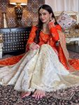 FANCY CHINON SEQUENCE EMBROIDERY WORK TOP PALAZZO WITH DUPATTA  ORANGE