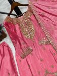 FANCY CHINON SILK EMBROIDERY AND SEQUENCE WORK TOP PALAZZO WITH DUPATTA FESTIVE WEAR WHOLESALE PRICE ETHNIC GARMENT (3)