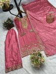 FANCY CHINON SILK EMBROIDERY AND SEQUENCE WORK TOP PALAZZO WITH DUPATTA FESTIVE WEAR WHOLESALE PRICE ETHNIC GARMENT (3)