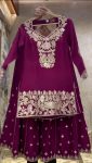FANCY CHINON SILK EMBROIDERY SEQUENCE CODING WORK TOP PALAZZO WITH DUPATTA PARTY WEAR WHOLESALE PRICE ETHNIC GARMENT (2)