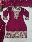 FANCY CHINON SILK EMBROIDERY SEQUENCE CODING WORK TOP PALAZZO WITH DUPATTA PARTY WEAR WHOLESALE PRICE ETHNIC GARMENT (2)