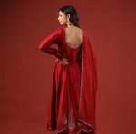 FANCY CHINON SILK EMBROIDERY SEQUENCE ZARI WORK ANARKALI GOWN BOTTOM WITH DUPATTA FESTIVE WEAR WHOLESALE PRICE ETHNIC GARMENT (3)