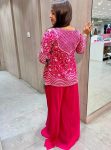 FANCY CHINON SILK MULTICOLOR EMBROIDERY SEQUENCE THREAD WORK BLOUSE KOTI WITH PALAZZO PARTY WEAR WHOLESALE PRICE ETHNIC GARMENT (2)