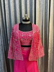 FANCY CHINON SILK MULTICOLOR EMBROIDERY SEQUENCE THREAD WORK BLOUSE KOTI WITH PALAZZO PARTY WEAR WHOLESALE PRICE ETHNIC GARMENT (2)
