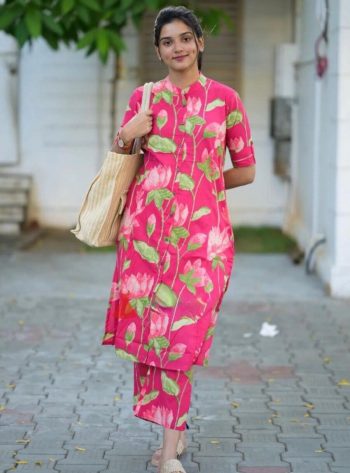 FANCY COTTON DIGITAL PRINT WORK WITH ONE SIDE POCKET CO-ORD SET  RANI