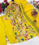 FANCY COTTON EMBROIDERY WORK TOP BOTTOM WITH DUPATTA FESTIVE WEAR WHOLESALE PRICE ETHNIC GARMENT (5)