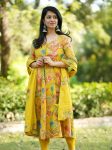 FANCY COTTON EMBROIDERY WORK TOP BOTTOM WITH DUPATTA YELLOW
