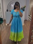 FANCY COTTON PADDING WITH HAND WORK ONE-PIECE  SKY