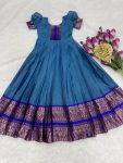 FANCY COTTON SILK ZARI WEAVING WORK KID’S GOWN PARTY WEAR WHOLESALE PRICE ETHNIC GARMENT (4)