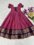 FANCY COTTON SILK ZARI WEAVING WORK KID’S GOWN PARTY WEAR WHOLESALE PRICE ETHNIC GARMENT (3)