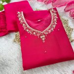 FANCY COTTON SOFT SEQUENCE THREAD HANDWORK TOP BOTTOM WITH DUPATTA PARTY WEAR WHOLESALE PRICE ETHNIC GARMENT (5)
