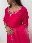FANCY COTTON SOFT SEQUENCE THREAD HANDWORK TOP BOTTOM WITH DUPATTA PARTY WEAR WHOLESALE PRICE ETHNIC GARMENT (5)