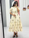 FANCY COTTON THREAD EMBROIDERY WORK ONE PIECE WITH WAIST BELT CASUAL WEAR WHOLESALE PRICE ETHNIC GARMENT (4)