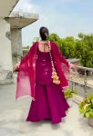 FANCY CREEP SILK HANDWORK WITH SEQUENCE MULTI NEEDLE EMBROIDERY AND ZARI WORK TOP LEHENGA WITH DUPATTA PARTY WEAR WHOLESALE PRICE ETHNIC GARMENT (3)