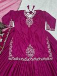 FANCY CREEP SILK HANDWORK WITH SEQUENCE MULTI NEEDLE EMBROIDERY AND ZARI WORK TOP LEHENGA WITH DUPATTA PARTY WEAR WHOLESALE PRICE ETHNIC GARMENT (3)